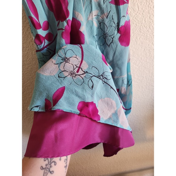 Y2k Donna Ricco New York Floral Mid Length Dress 6p - Picture 5 of 9